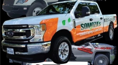 Pickup truck with commercial vehicle graphics